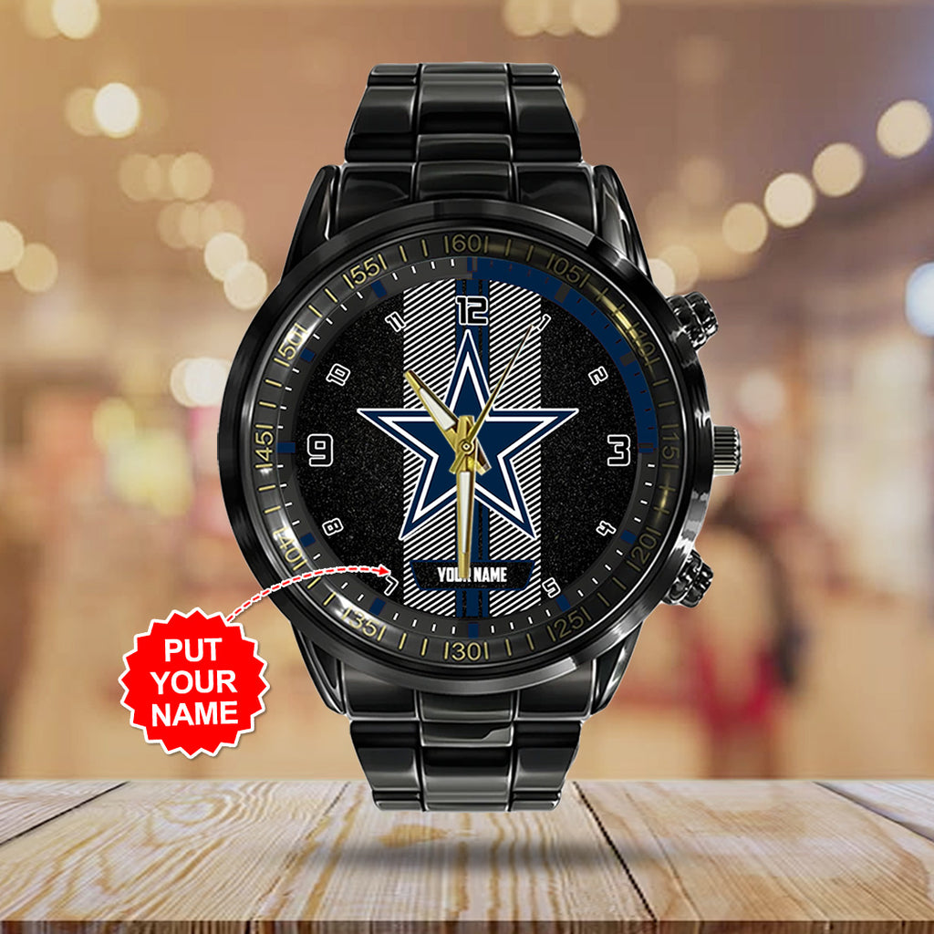 Personalized Dallas Cowboys Black Stainless Steel Watch – TANTN16011