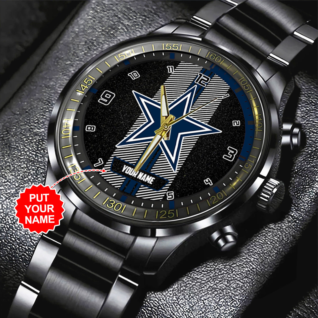 Personalized Dallas Cowboys Black Stainless Steel Watch – TANTN16011