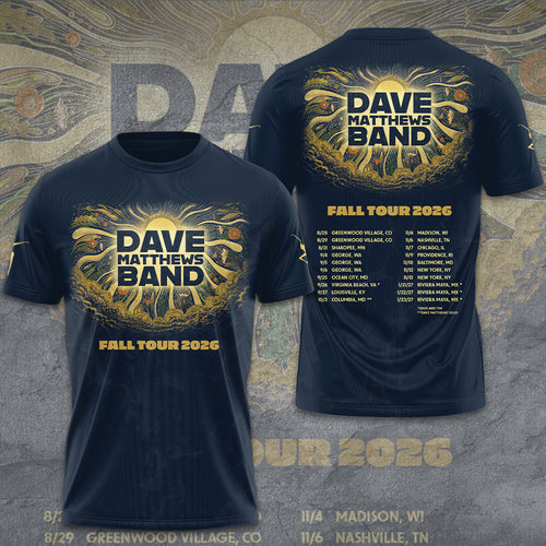 Dave Matthews Band 2026 Fall Tour 3D Apparel – GNE8105