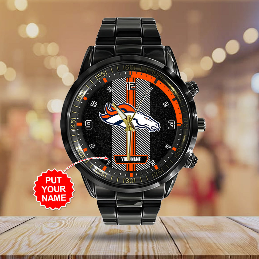 Personalized Denver Broncos Black Stainless Steel Watch – TANTN16012