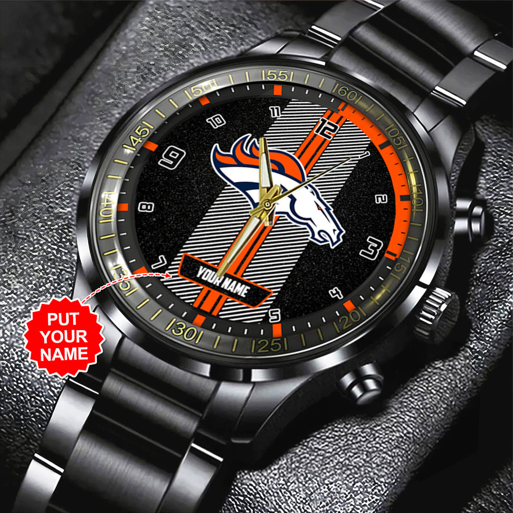 Personalized Denver Broncos Black Stainless Steel Watch – TANTN16012