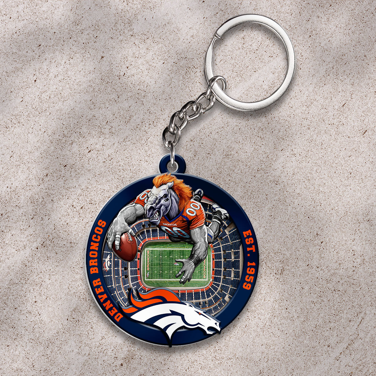 Denver Broncos Custom Shape 2-sided Keychain – HOATT12690