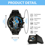 Personalized Detroit Lions Black Stainless Steel Watch – TANTN16013