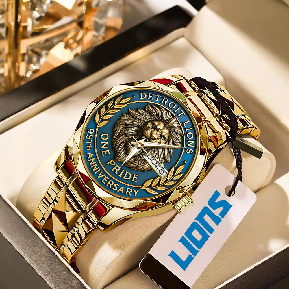 Detroit Lions 95th Anniversary Alloy Luxury Quartz Watch – MAITM12945