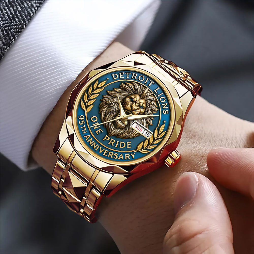 Detroit Lions 95th Anniversary Alloy Luxury Quartz Watch – MAITM12945