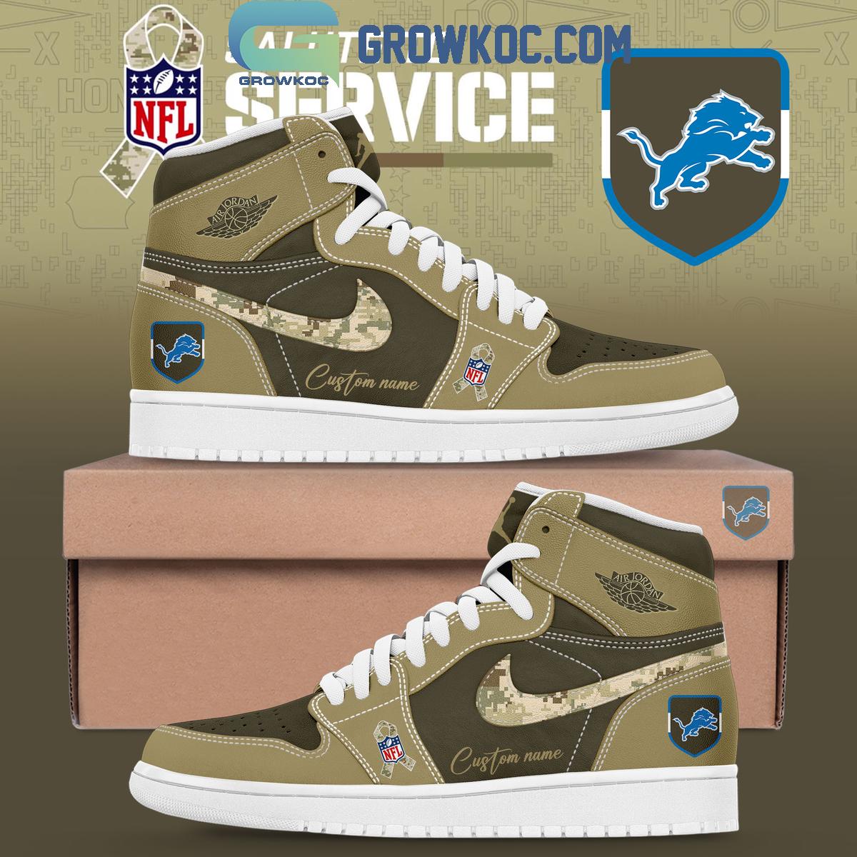 Detroit Lions Salute To Service Air Jordan 1 Shoes