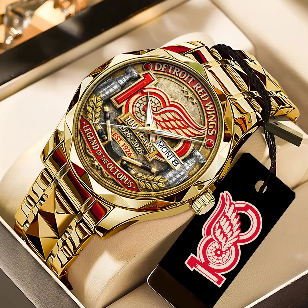 Detroit Red Wings 100th Anniversary Alloy Luxury Quartz Watch – TANTN21494