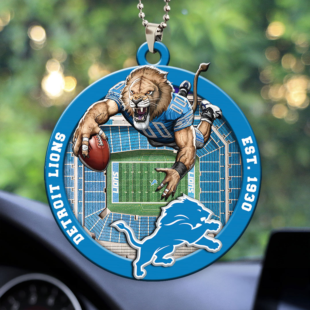 Detroit Lions Custom shape 2-sided Acrylic Car Ornament – HOATT12597