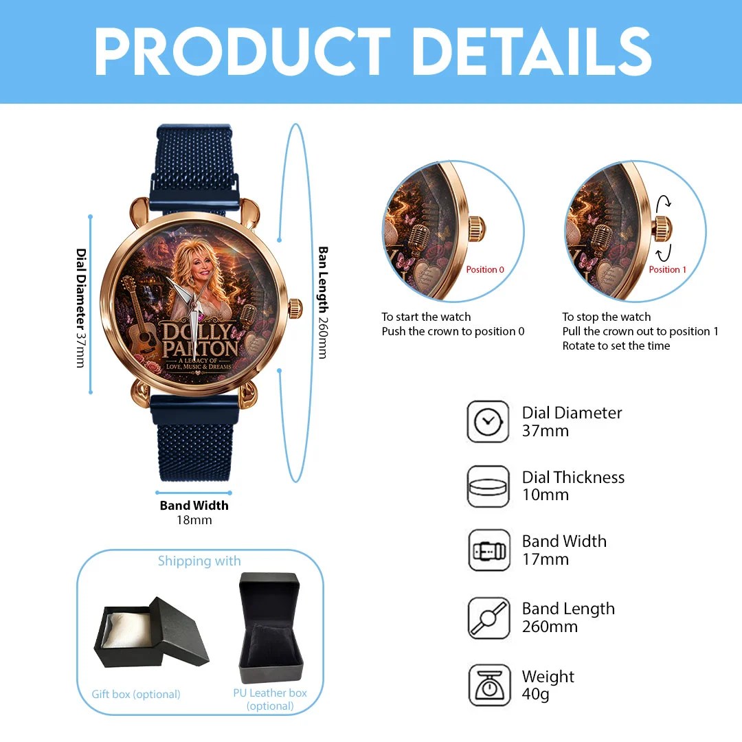 Dolly Parton Mesh Strap Quartz Watch – TMTHU8951