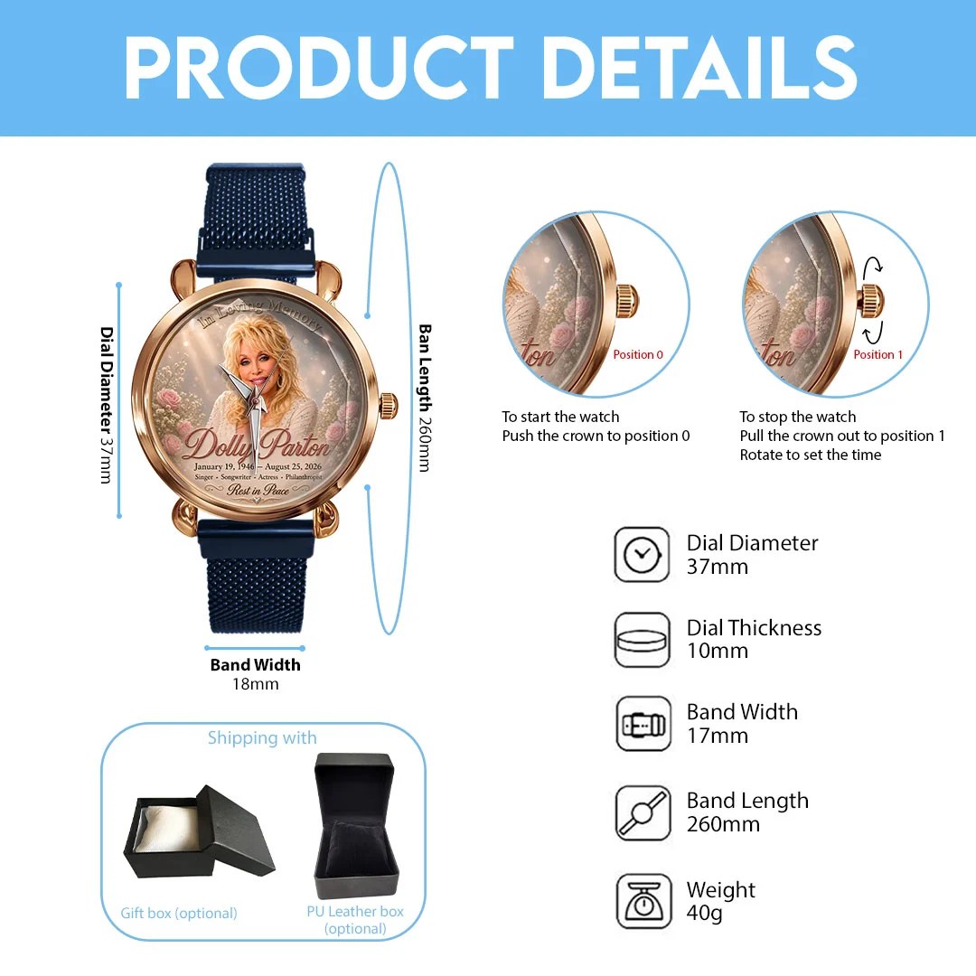 Dolly Parton Mesh Strap Quartz Watch – TMTHU8994