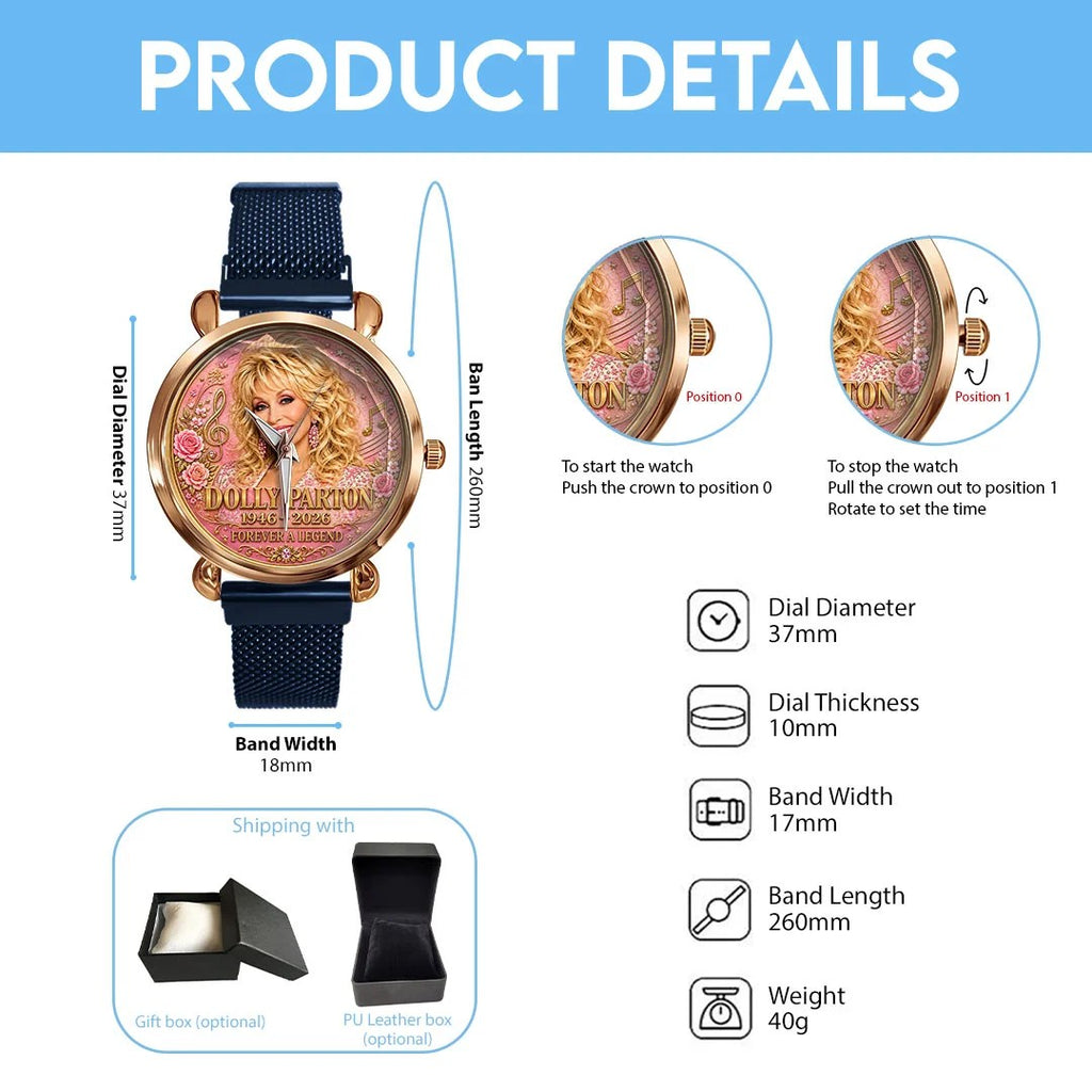 Dolly Parton Mesh Strap Quartz Watch – HOATT20814