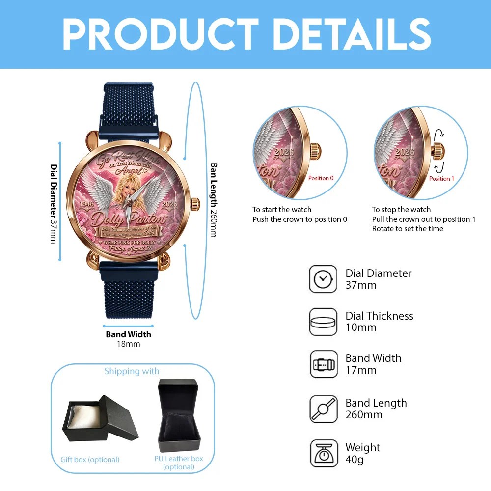 Dolly Parton Mesh Strap Quartz Watch – TMTHU9001