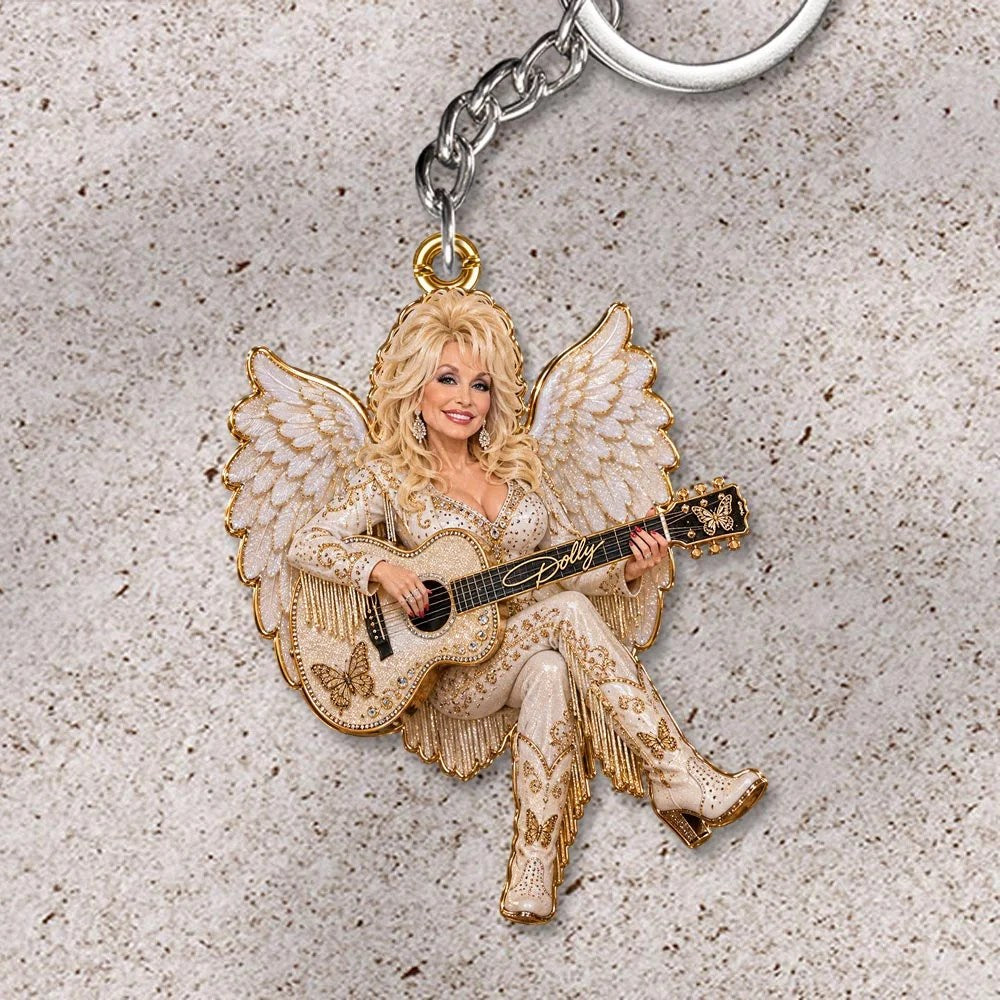 Dolly Parton Custom Shape 2-sided Keychain – HOATT20841