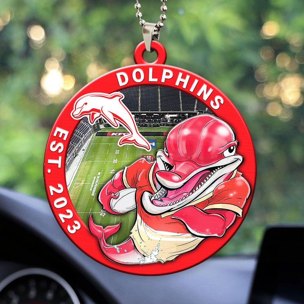 Dolphins Custom Shape 2-sided Acrylic Car Ornament – HOATT13370