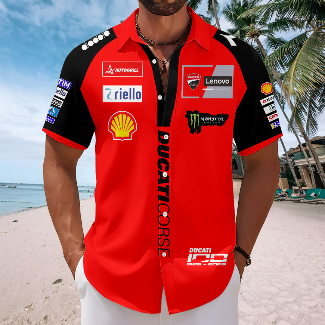 Ducati Lenovo Team 2026 Short Sleeve Button-Down Shirt – TANTN20741