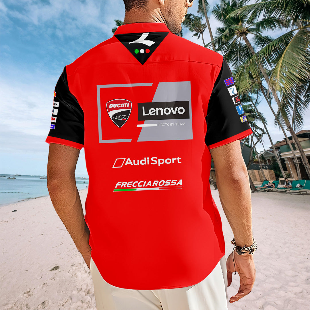 Ducati Lenovo Team 2026 Short Sleeve Button-Down Shirt – TANTN20741