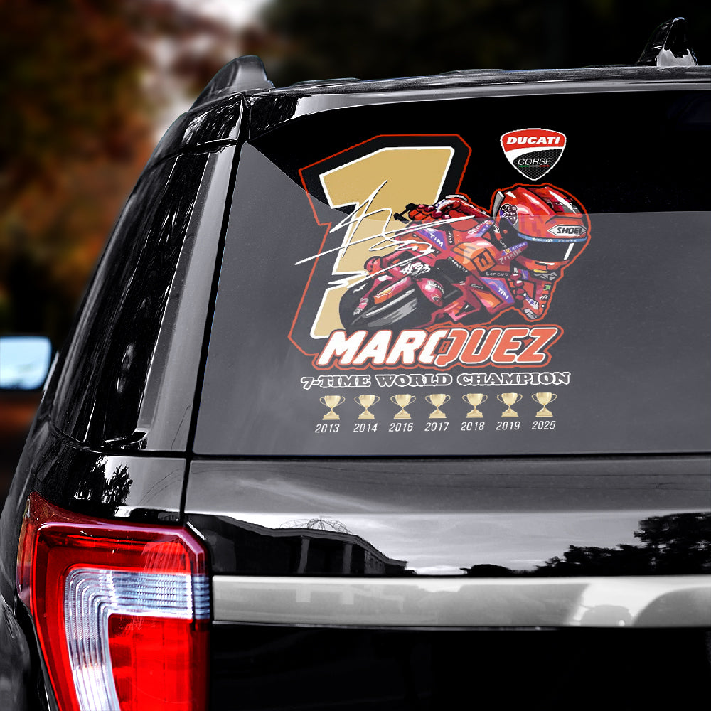 Ducati Lenovo Team x Marc Márquez 2025 World Champion 3D Car Sticker – HOATT13502