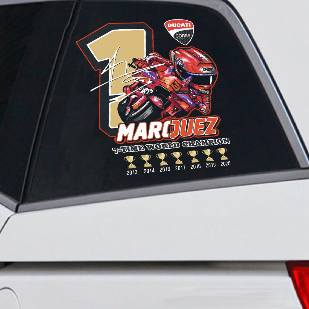 Ducati Lenovo Team x Marc Márquez 2025 World Champion 3D Car Sticker – HOATT13502