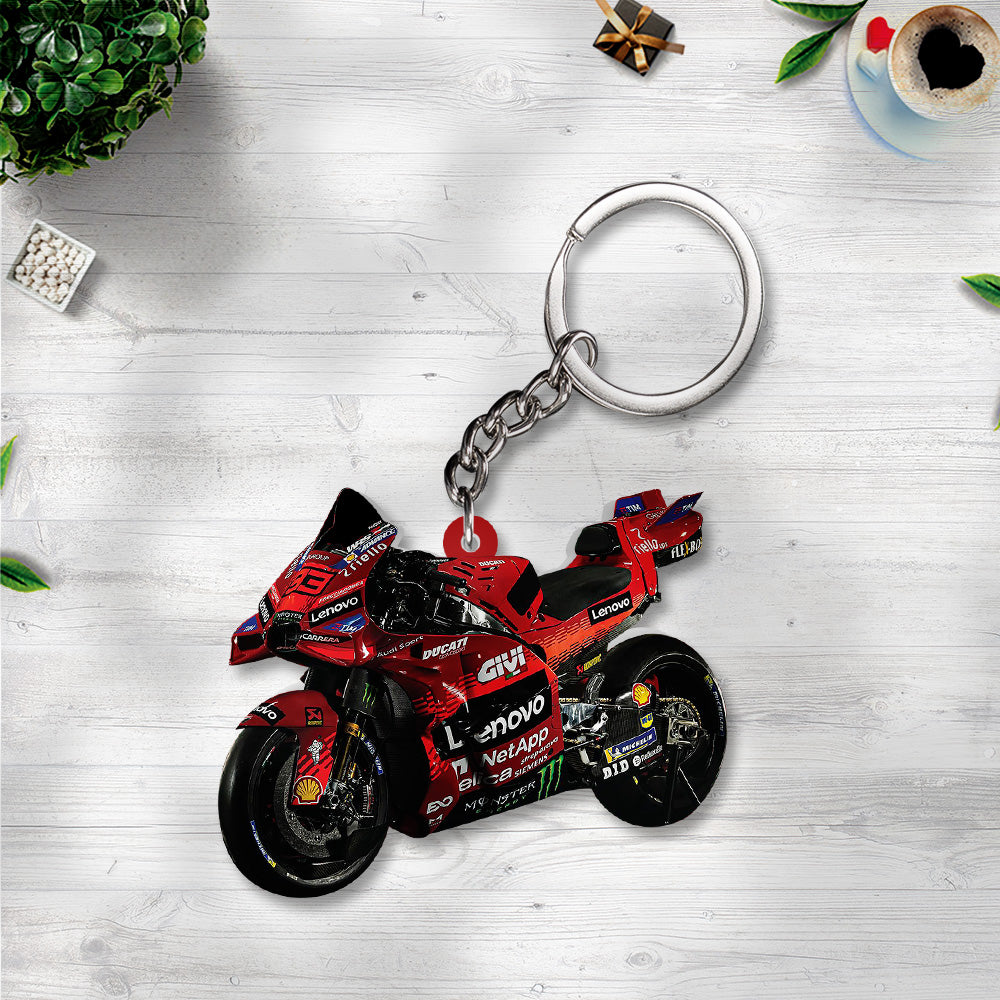 Ducati Lenovo Team x Marc Márquez Custom Shape 2-sided Keychain – TANTN 11447