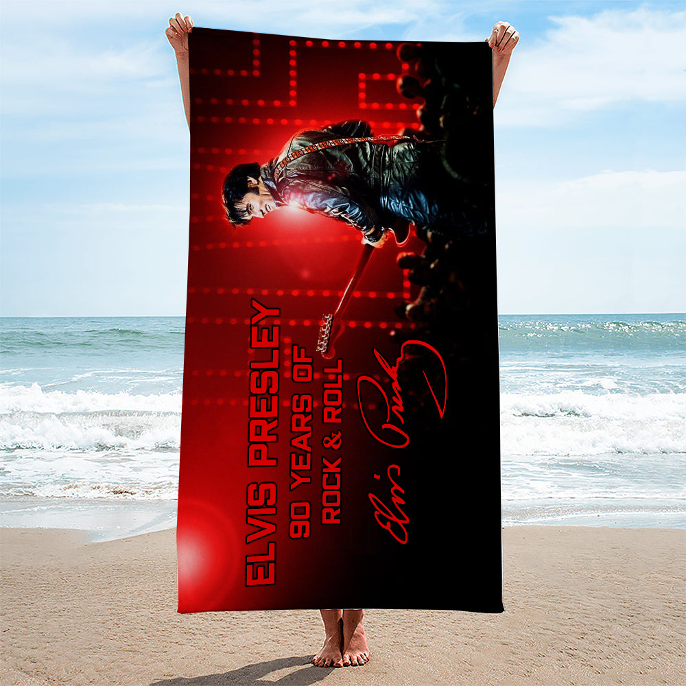 Elvis Presley 90 Years 2025 Rectangle Beach Towel – TMTHU712