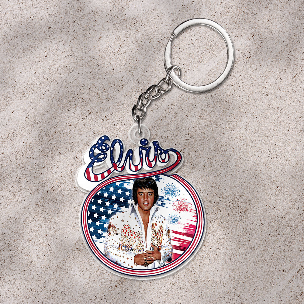 Elvis Presley Custom Shape 1-sided Keychain – HOATT 9245