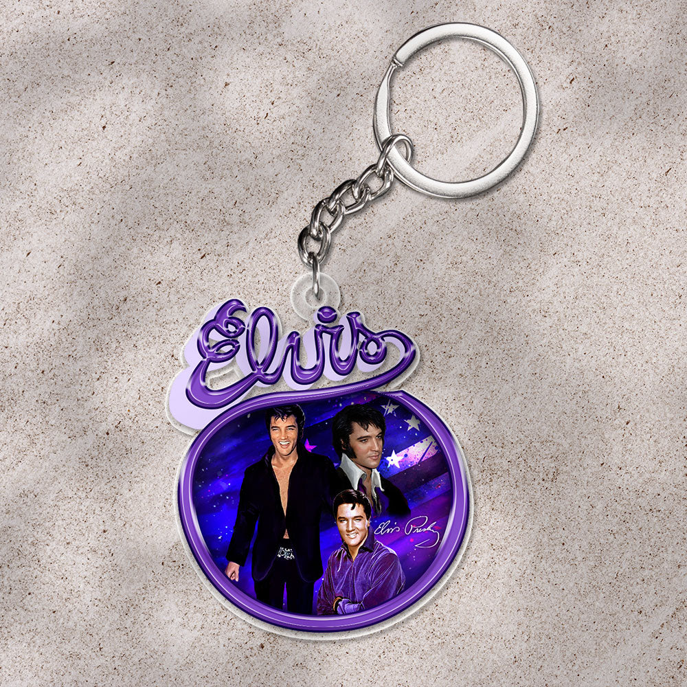 Elvis Presley Custom Shape 1-sided Keychain – HOATT 9247
