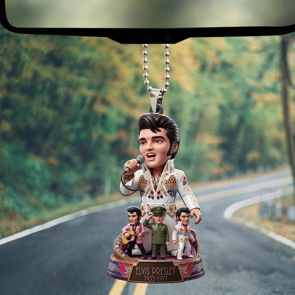 Elvis Presley Custom shape 2-sided Acrylic Car Ornament – TMTHU6243