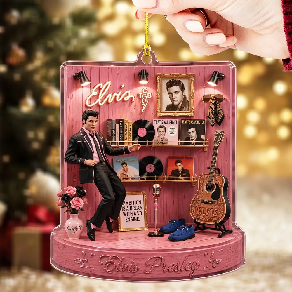 Elvis Presley Custom Shape 2-side Printed Acrylic Ornament – TMTHU9928