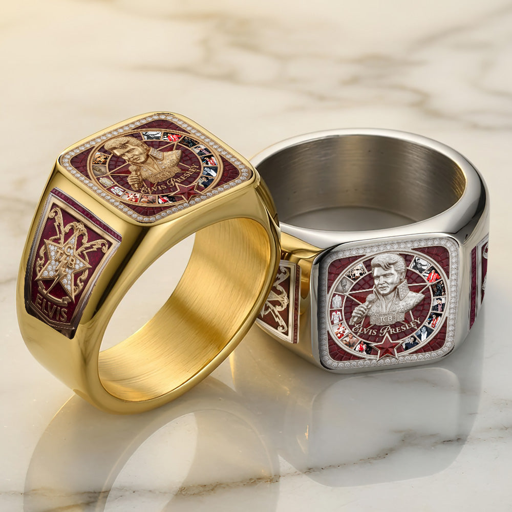Elvis Presley 3D Engraved Ring – TMTHU6575