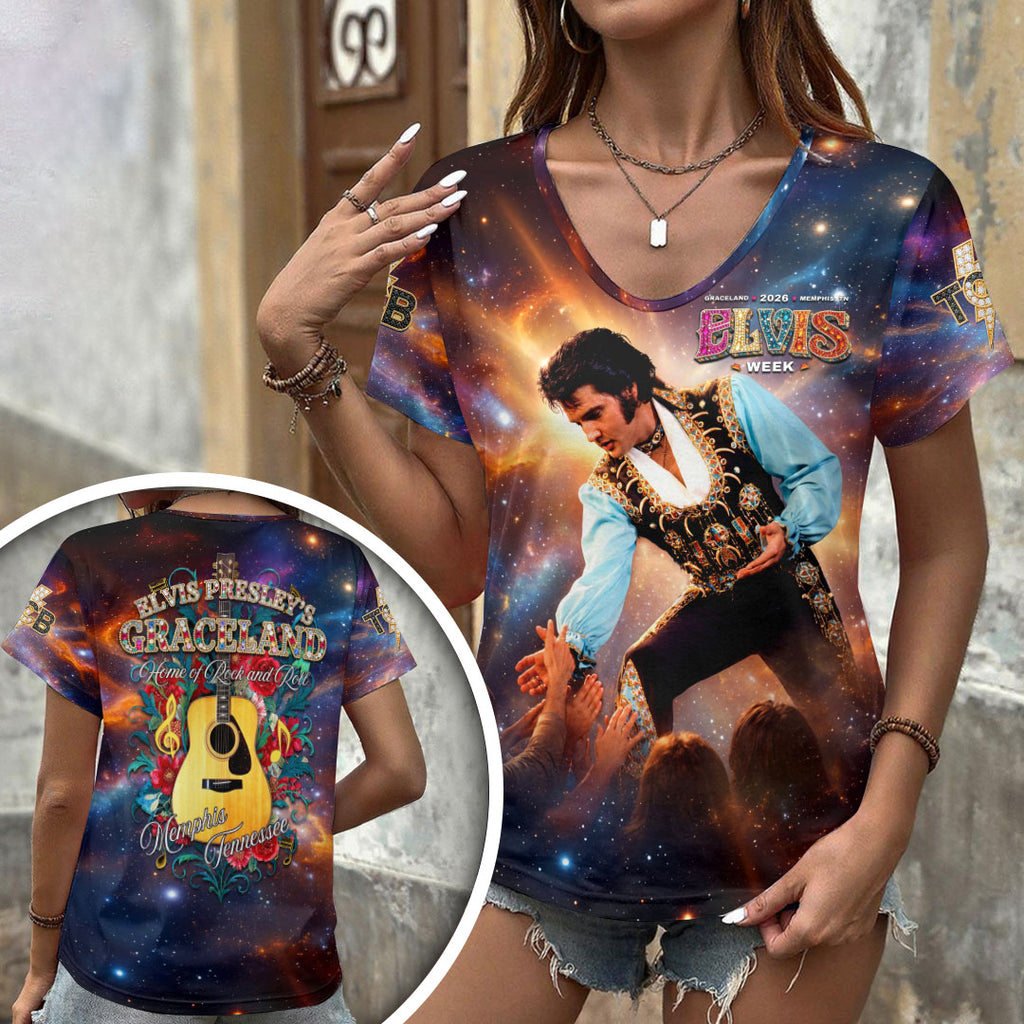 Elvis Presley Short Sleeve Button-Down Shirt – NGHIAVT 0019