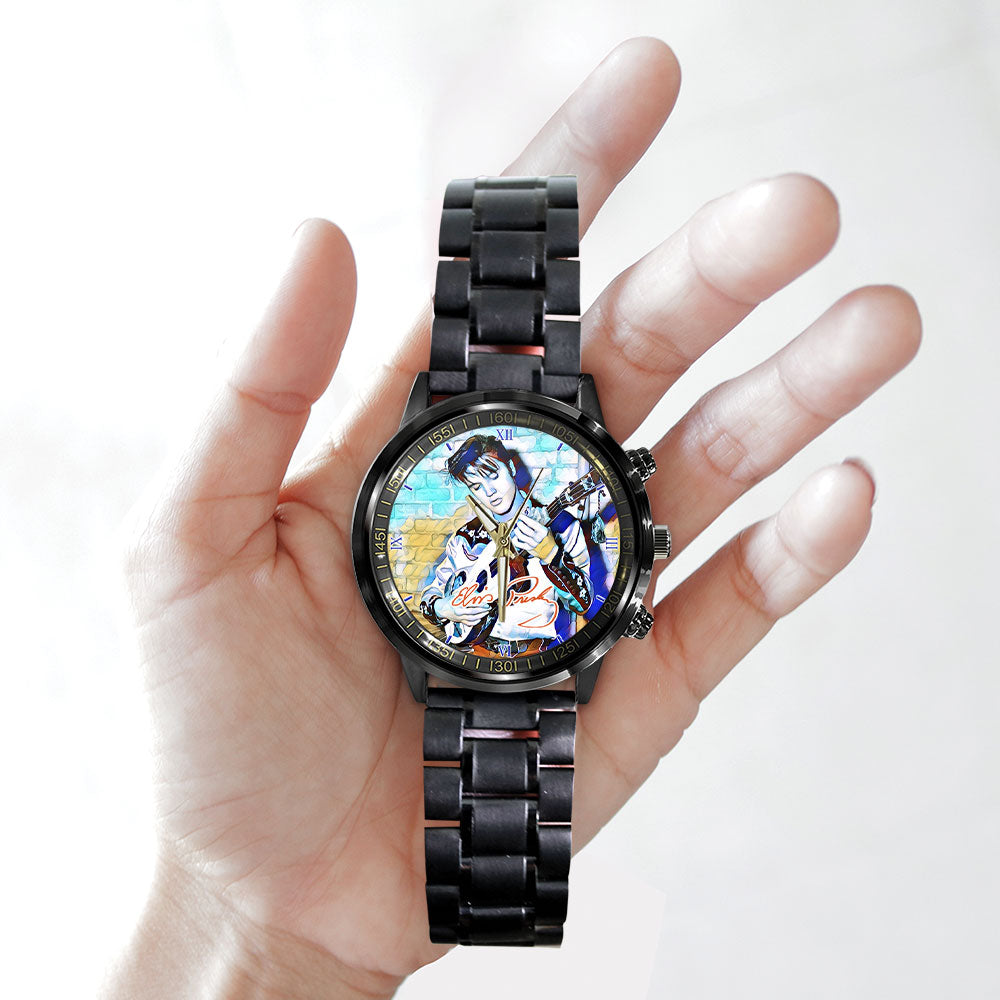 Elvis Presley Black Stainless Steel Watch – GNE 289