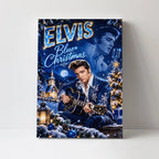 Elvis Presley Blue Christmas Rectangle Canvas With Inner Frame – TANTN26070