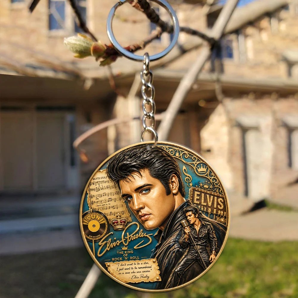 Elvis Presley Custom Shape 2-sided Keychain – MAITM15345