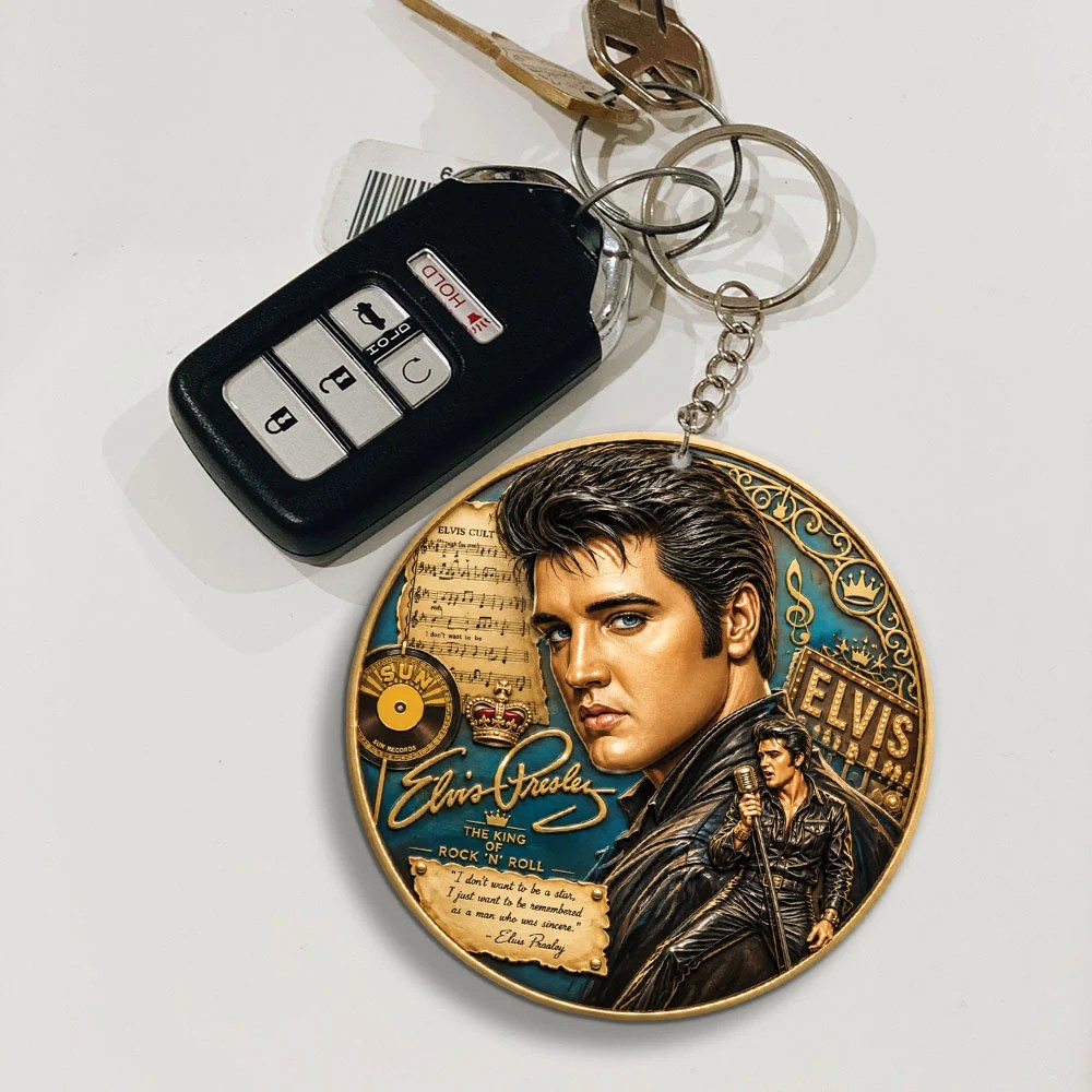 Elvis Presley Custom Shape 2-sided Keychain – MAITM15345
