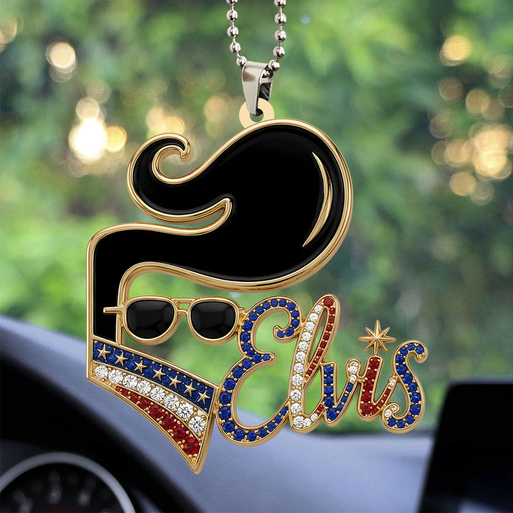 Elvis Presley Custom shape 2-sided Acrylic Car Ornament – TANTN24728