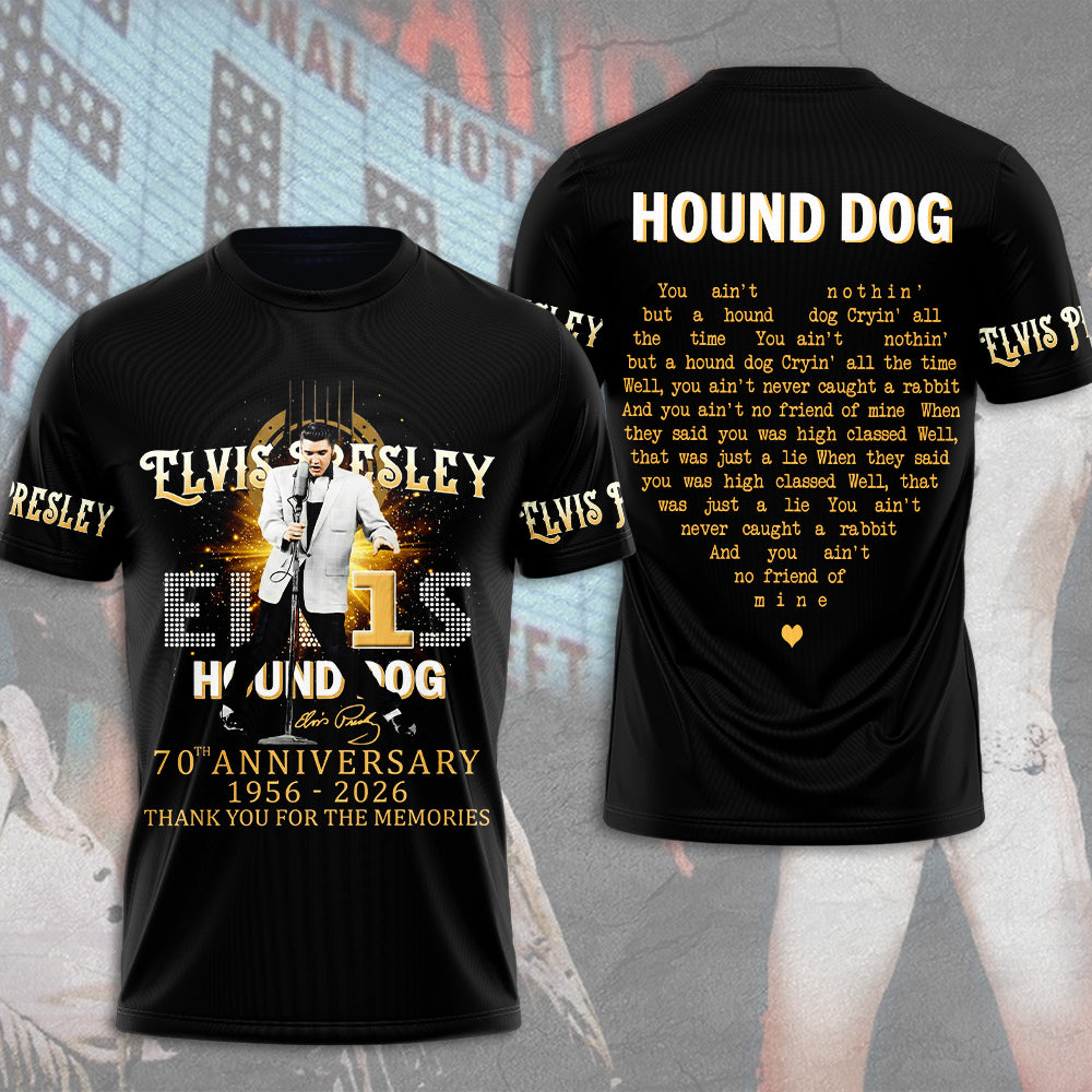 Elvis Presley Hound Dog 70th Anniversary 3D Apparel – MAITM14657
