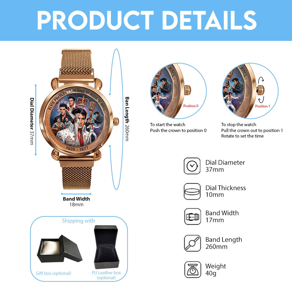 Elvis Presley Mesh Strap Quartz Watch – TMTHU6268