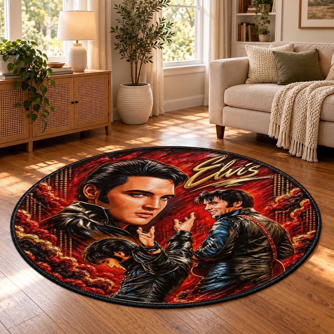 Elvis Presley Round Quilt Rug – HOATT26720