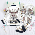Elvis Presley Satin Pajama Set with Piping – TMTHU7985