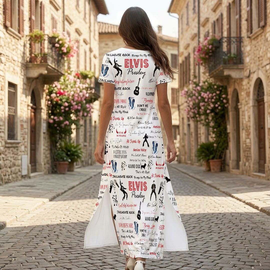 Elvis Presley Short Sleeve Maxi Dress – HOATT19507