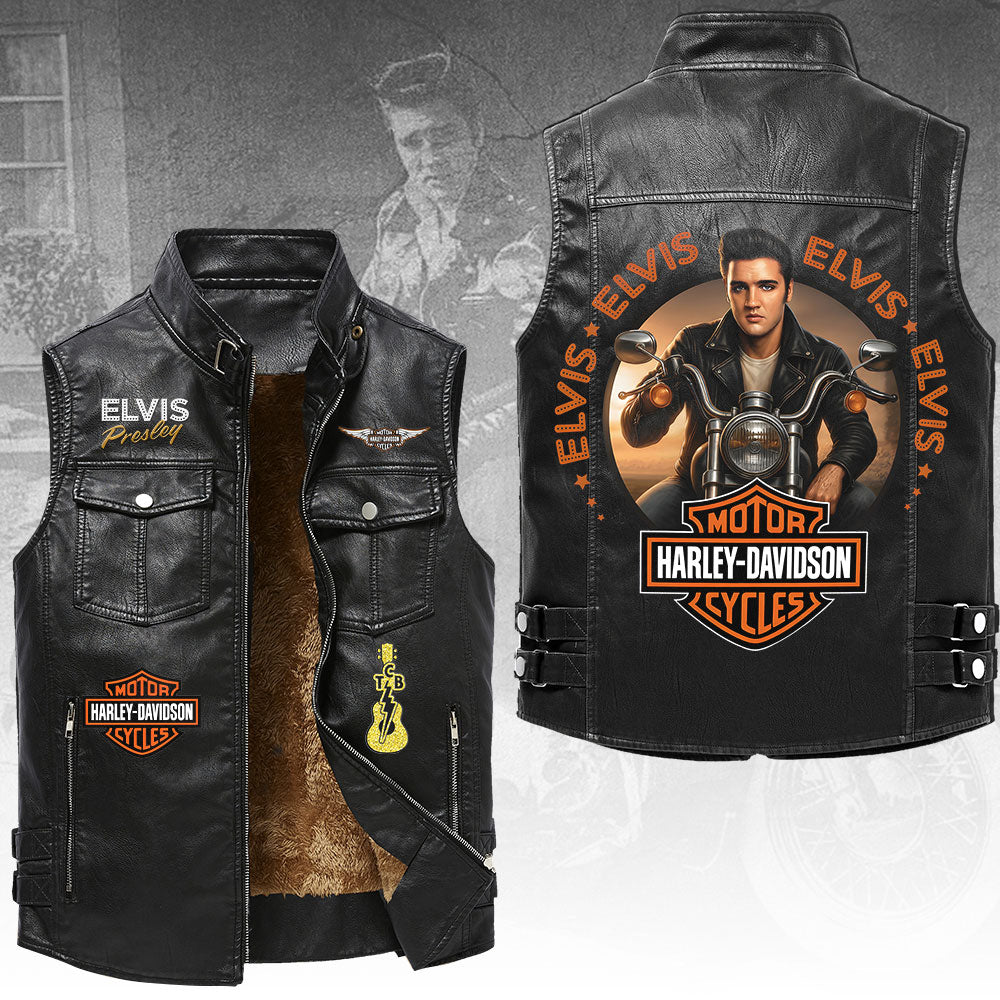 Elvis Presley Premium 2D Sleeveless Leather Vest – TANTN23338