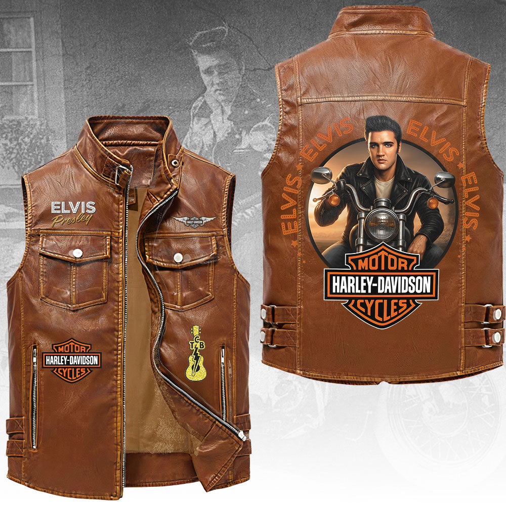 Elvis Presley Premium 2D Sleeveless Leather Vest – TANTN23338