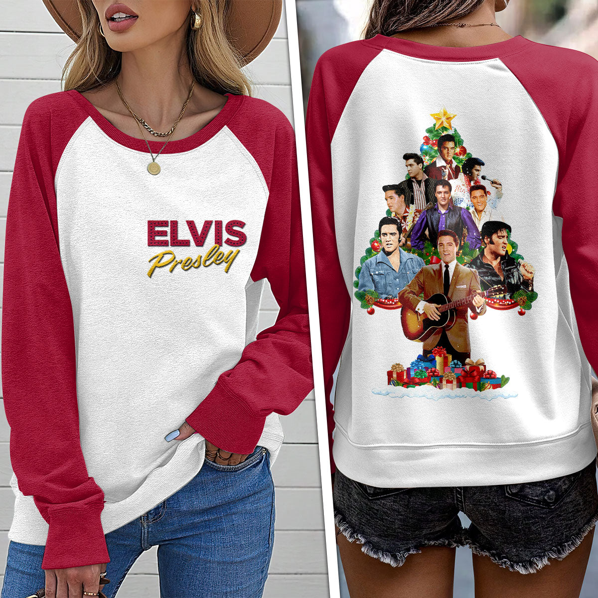 Elvis Presley Round Neck Raglan Sleeve Sweatshirt – VANDH 3931