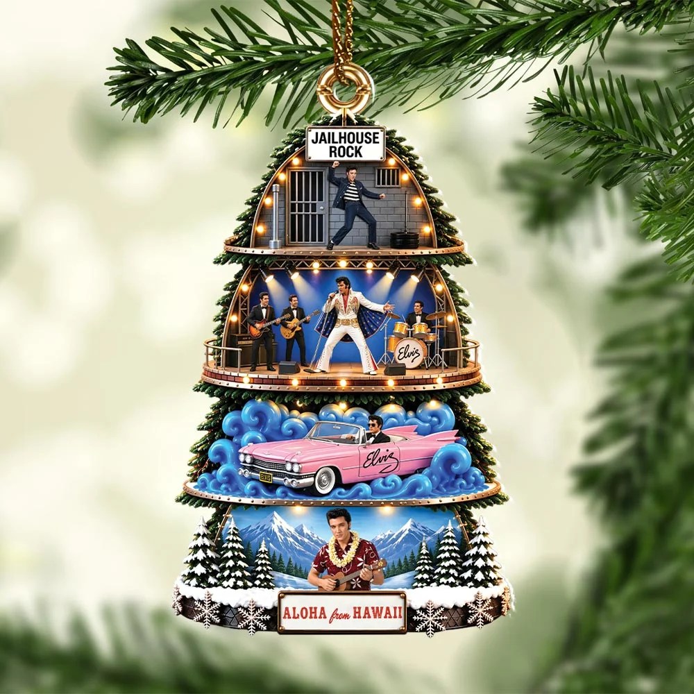 Elvis Presley Custom Shape 2-side Printed Acrylic Ornament – HOATT21438