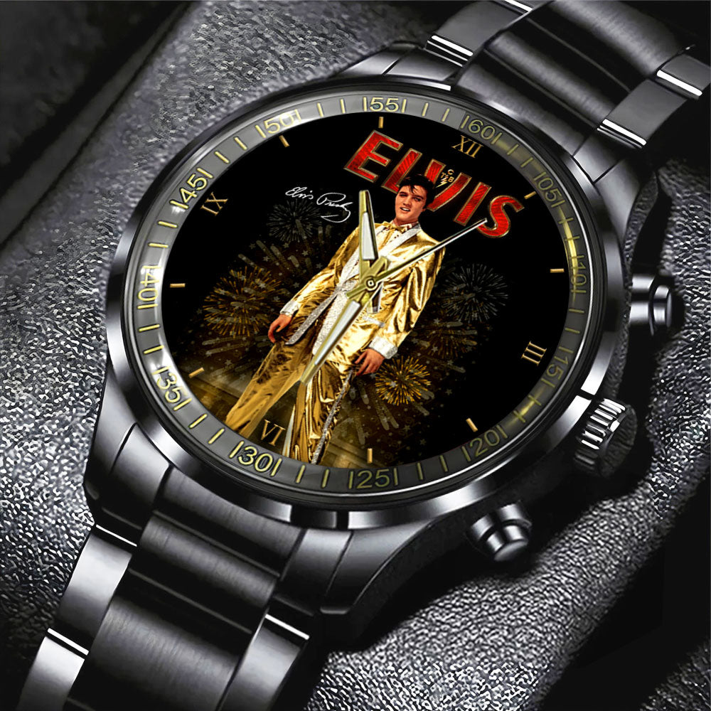 Elvis Presley Black Stainless Steel Watch – GNE 308