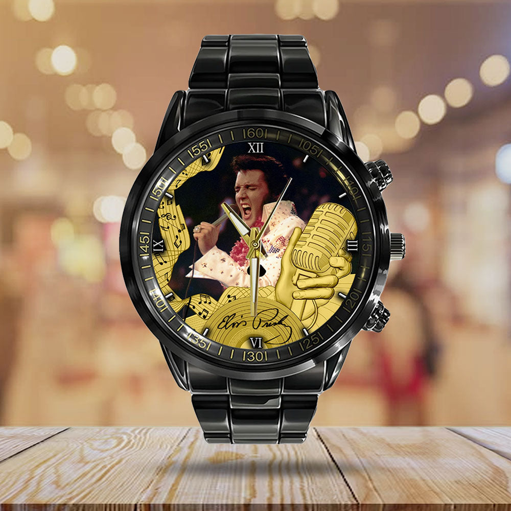 Elvis Presley Black Stainless Steel Watch – GNE 484