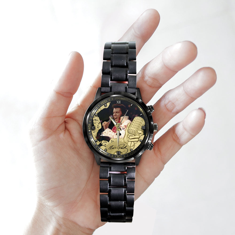 Elvis Presley Black Stainless Steel Watch – GNE 484
