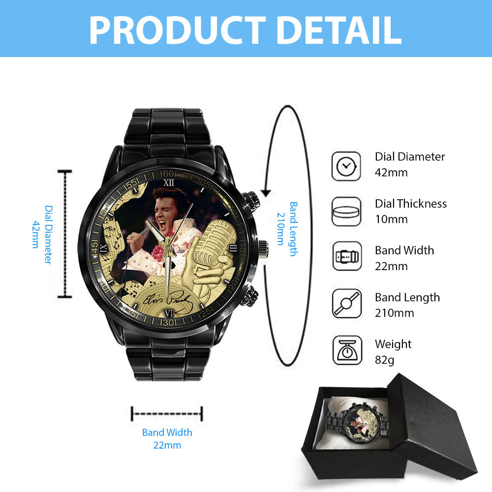 Elvis Presley Black Stainless Steel Watch – GNE 484