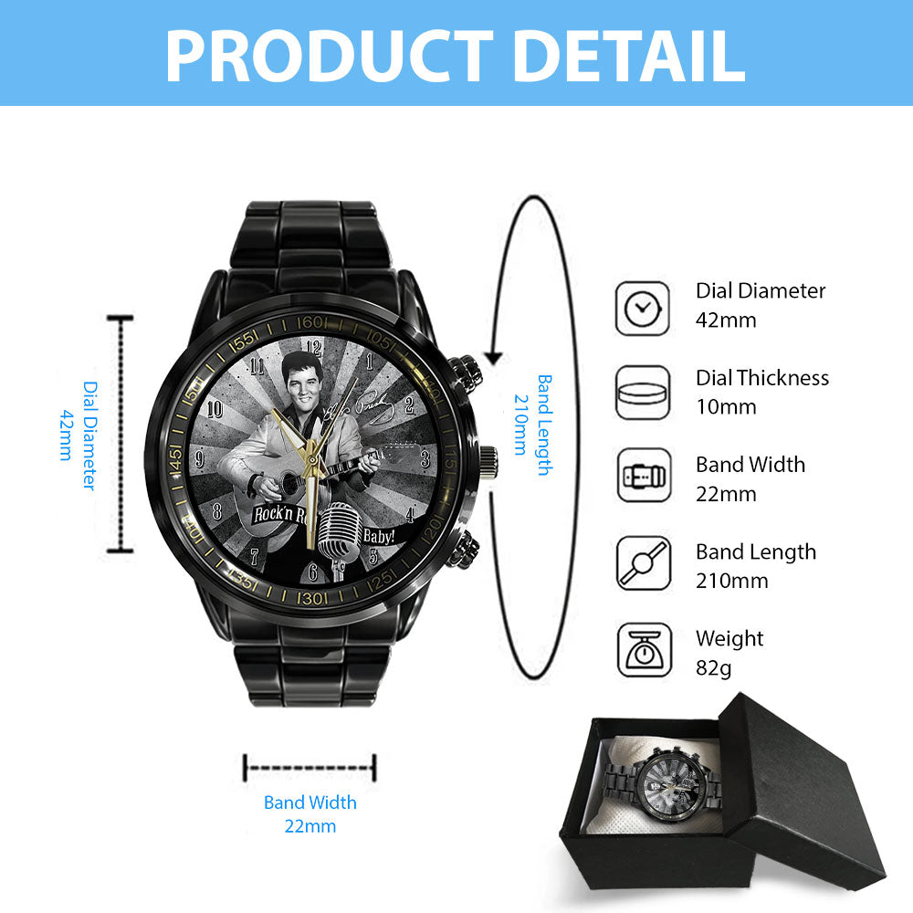 Elvis Presley Black Stainless Steel Watch – GNE 545