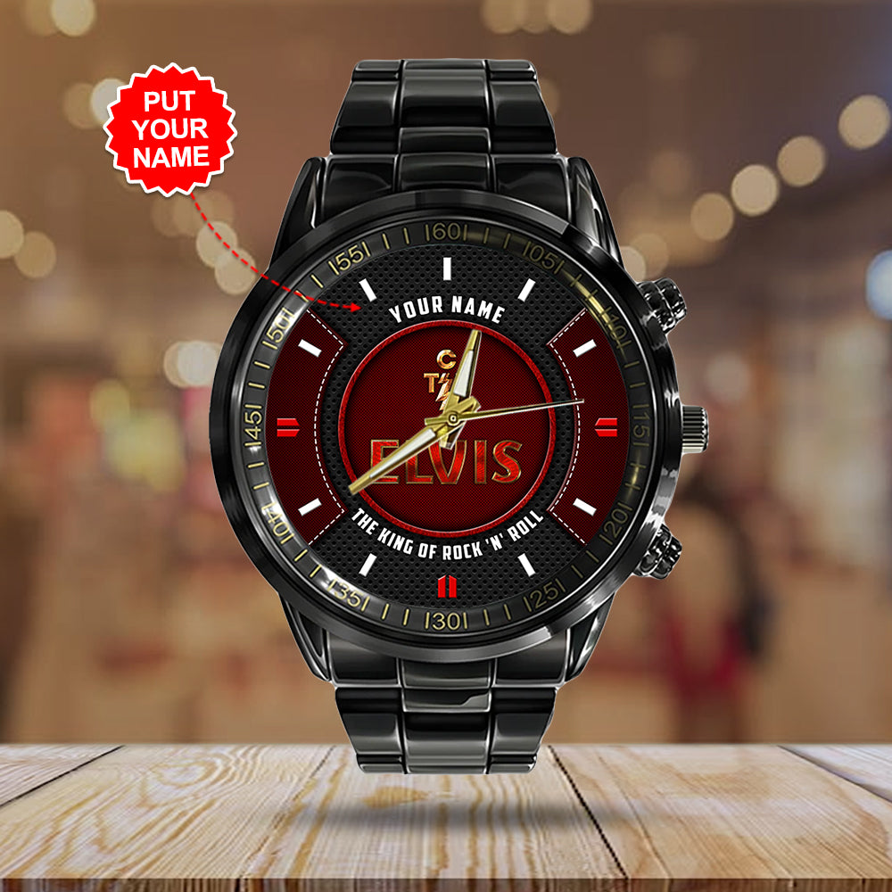 Personalized Elvis Presley Black Stainless Steel Watch – HOATT 5151